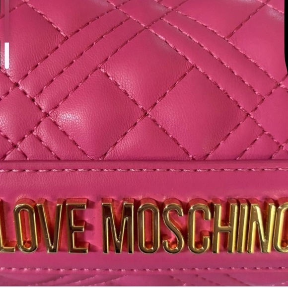 Love Moschino NWOT Hot Pink Quilted Logo Shoulder Bag - Picture 6 of 14